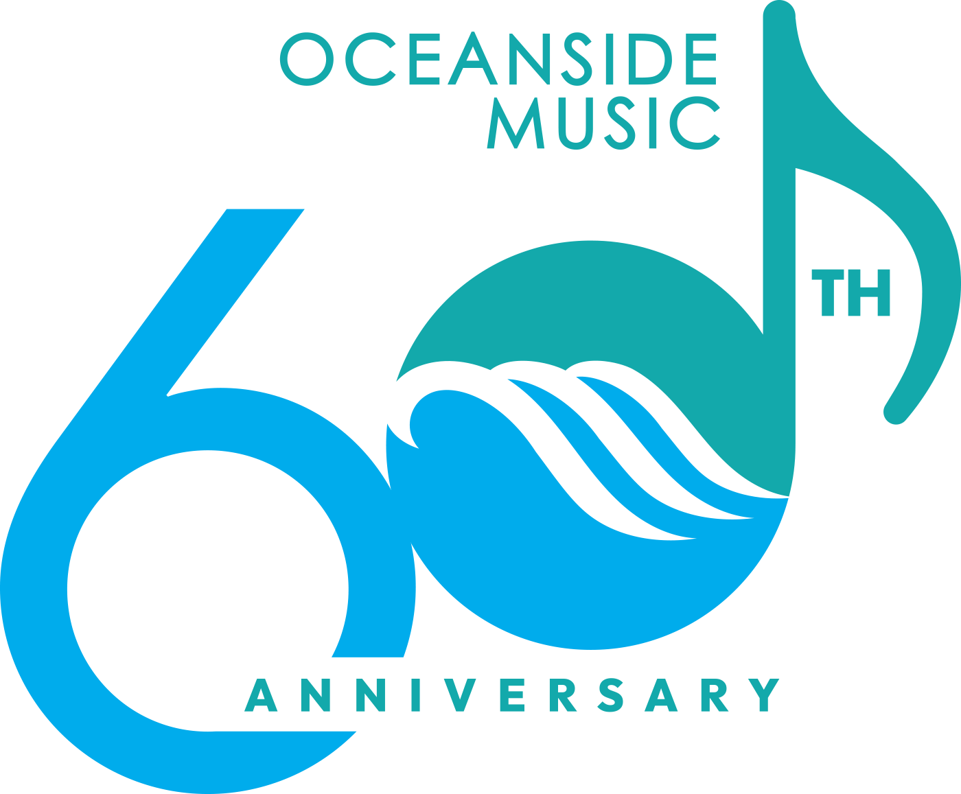 Oceanside 60th Logo Portrait Color